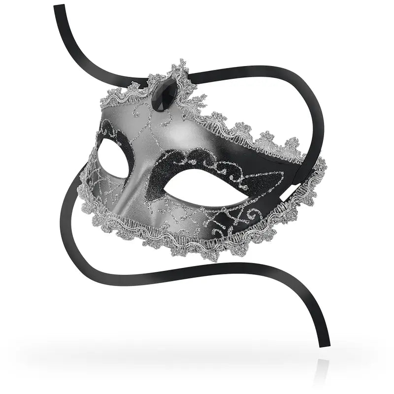 OHMAMA - MASCHERE MASCHERA NERA DIAMOND GRIGIA - OHMAMA MASKS | Lingerie Harness Boutique