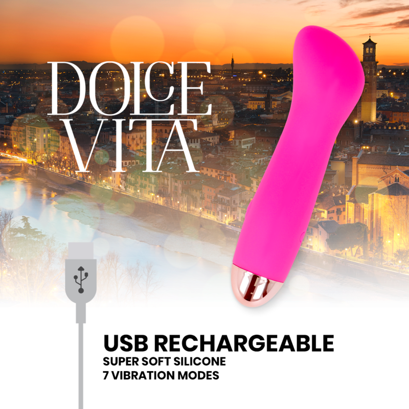 DOLCE VITA - VIBRATORE RICARICABILE ONE ROSA 7 VELOCITÀ - DOLCE VITA | Lingerie Harness Boutique