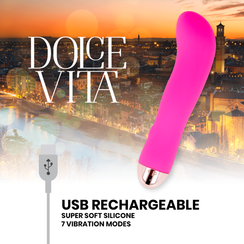 DOLCE VITA - VIBRATORE RICARICABILE ROSA A 7 VELOCITÀ - DOLCE VITA | Lingerie Harness Boutique