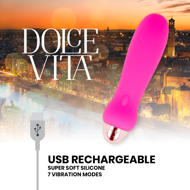 DOLCE VITA - VIBRATORE RICARICABILE CINQUE ROSA 7 VELOCITÀ - DOLCE VITA | Lingerie Harness Boutique