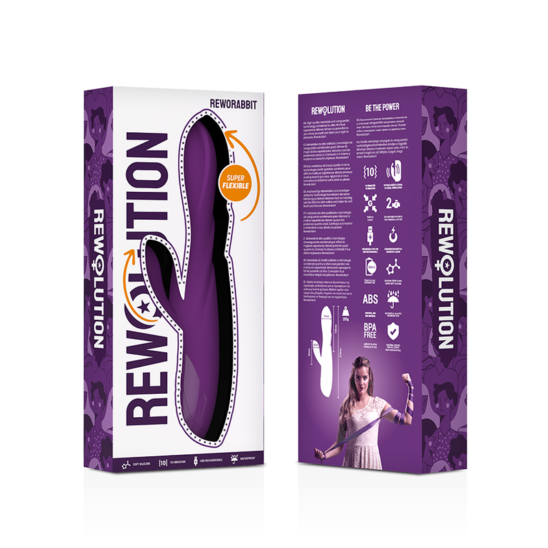 REWOLUTION - REWORABBIT VIBRATORE FLESSIBILE CON CONIGLIO - REWOLUTION | Lingerie Harness Boutique