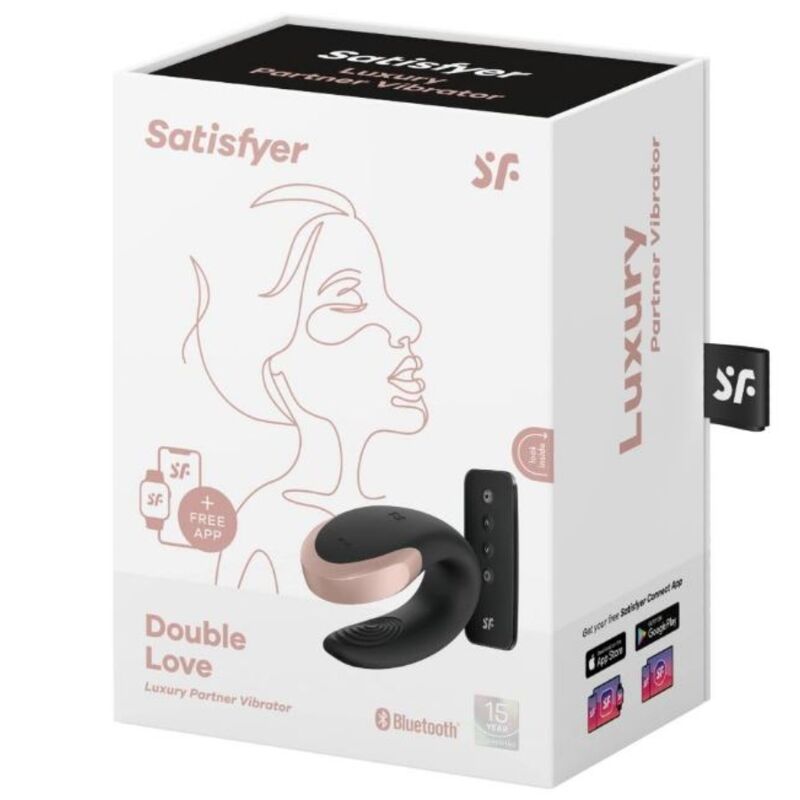 SATISFYER - VIBRATORE DOUBLE LOVE PARTNER DI LUSSO NERO - SATISFYER PARTNER | Lingerie Harness Boutique