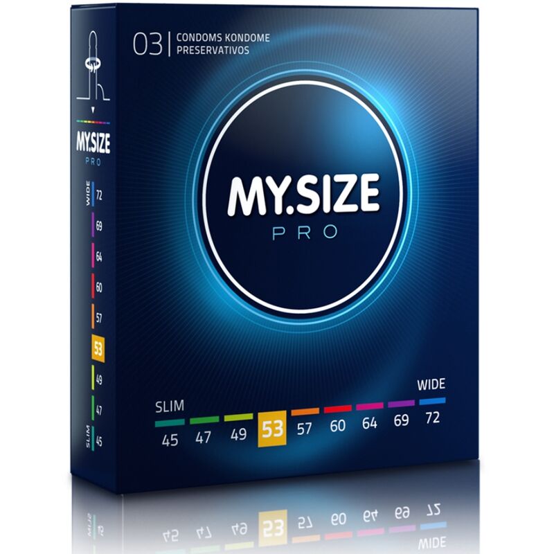 MY SIZE - PRO PRESERVATIVI 53 MM 3 UNIT - MY SIZE PRO | Lingerie Harness Boutique