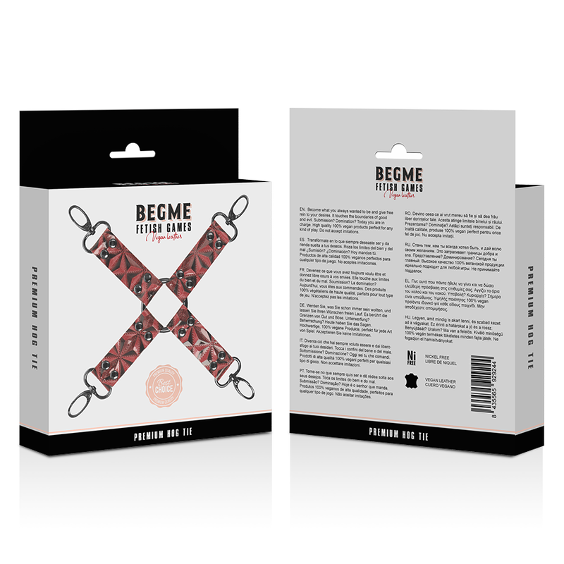 BEGME - CRAVATTA DI MAIALE IN PELLE VEGANA PREMIUM EDIZIONE ROSSA - BEGME RED EDITION | Lingerie Harness Boutique