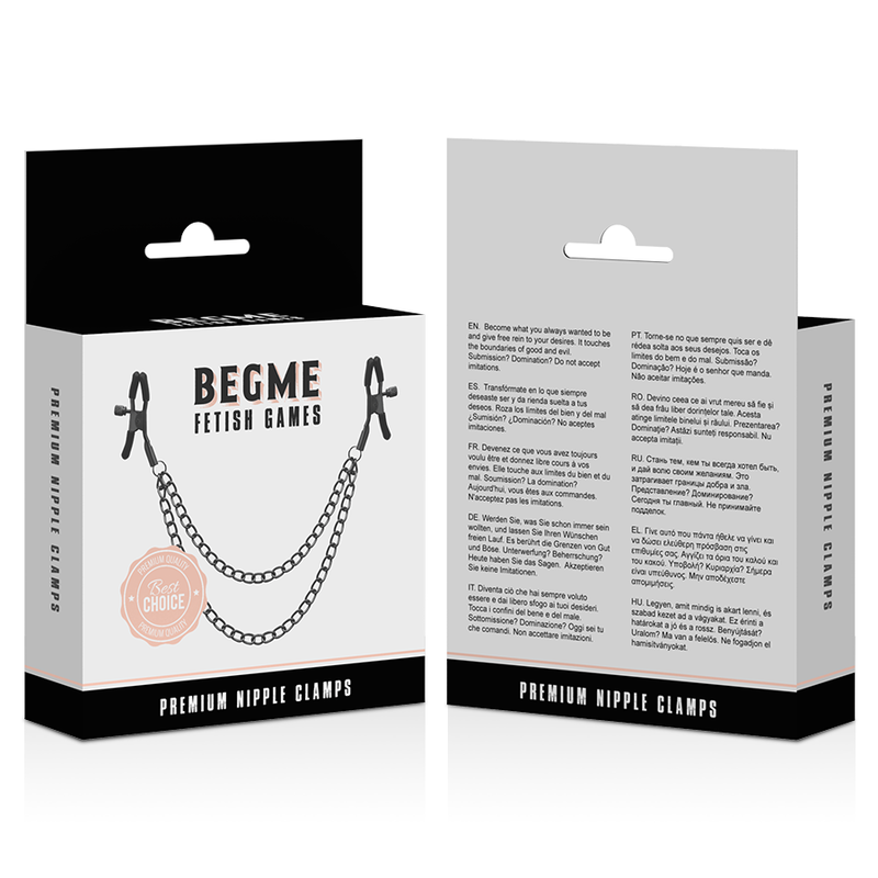 BEGME - CLIP PER CAPEZZOLI RED EDITION CON CATENA - BEGME RED EDITION | Lingerie Harness Boutique