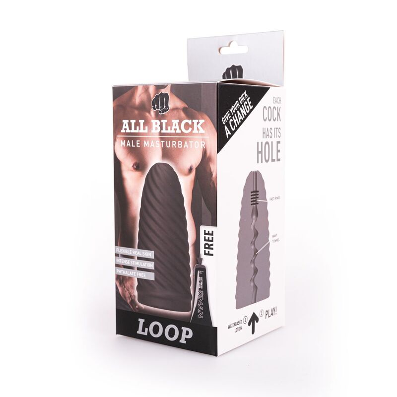 ALL BLACK - MODELLO MASTURBATORE LOOP 1 - ALL BLACK | Lingerie Harness Boutique