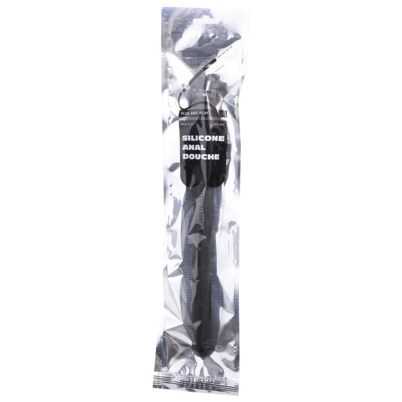 ALL BLACK - DOCCIA ANALE RIGATA IN SILICONE 27 CM - ALL BLACK | Lingerie Harness Boutique