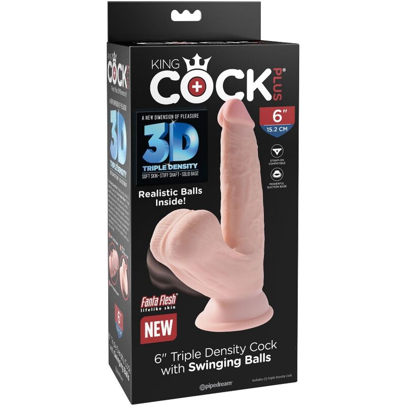 KING COCK - PLUS 3D DILDO SFERE OSCILLANTI 12.7 CM - KING COCK PLUS | Lingerie Harness Boutique