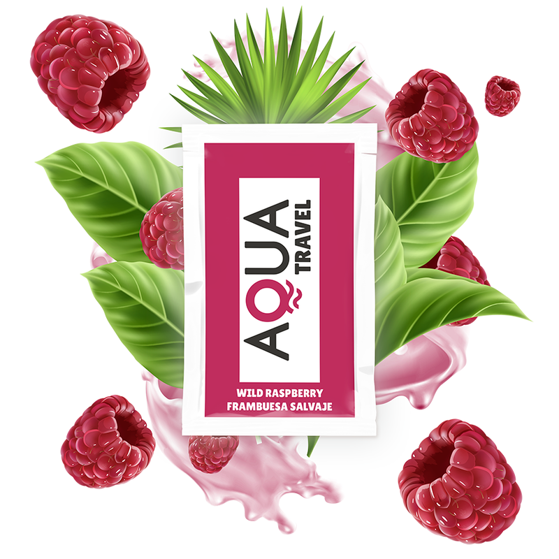 AQUA TRAVEL - LUBRIFICANTE A BASE ACQUA AL GUSTO LAMPONE SELVATICO 6 ML - AQUA TRAVEL | Lingerie Harness Boutique