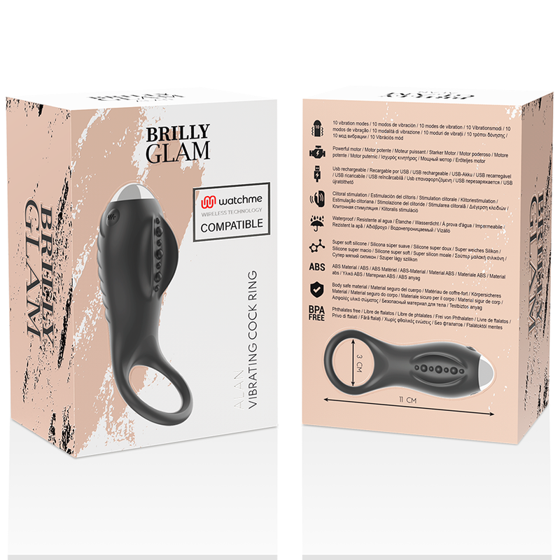 BRILLY GLAM - ALAN COCK RING WATCHME COMPATIBILE CON TECNOLOGIA WIRELESS - BRILLY GLAM | Lingerie Harness Boutique