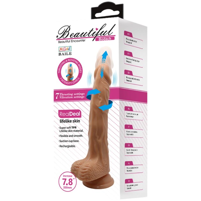 BAILE - BELLISSIMO INCONTRO BODACH VIBRAZIONE E ROTAZIONE 20 CM - BAILE DILDOS | Lingerie Harness Boutique