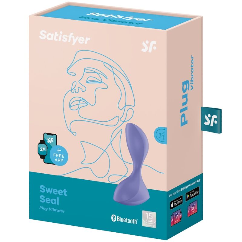 SATISFYER - SWEET SEAL TAPPO VIBRANTE APP VIOLA - SATISFYER CONNECT | Lingerie Harness Boutique