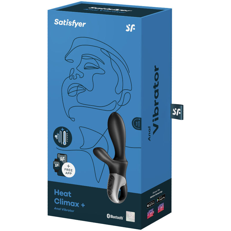 SATISFYER - HEAT CLIMAX+ APP VIBRATORE ANALE NERO - SATISFYER CONNECT | Lingerie Harness Boutique