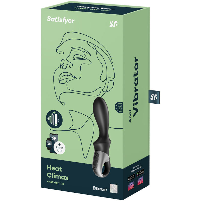 SATISFYER - APP VIBRATORE ANALE HEAT CLIMAX NERO - SATISFYER CONNECT | Lingerie Harness Boutique