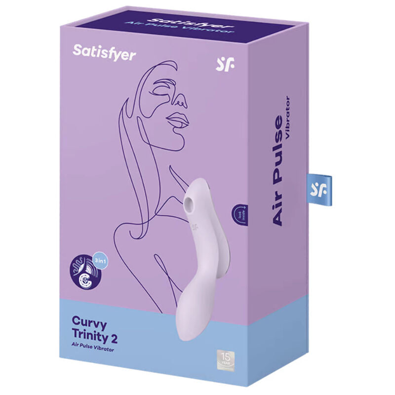 SATISFYER - VIBRATORE CURVY TRINITY 2 AIR PULSE VIOLA - SATISFYER AIR PULSE | Lingerie Harness Boutique
