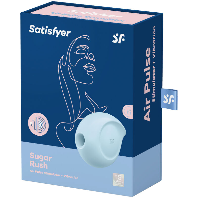 SATISFYER - STIMOLATORE E VIBRATORE A IMPULSI D'ARIA SUGAR RUSH BLU - SATISFYER AIR PULSE | Lingerie Harness Boutique