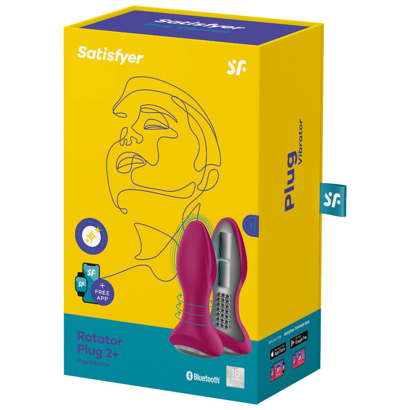 SATISFYER - ROTATOR PLUG 2+ APP VIBRANTE PLUG ROSSO - SATISFYER CONNECT | Lingerie Harness Boutique