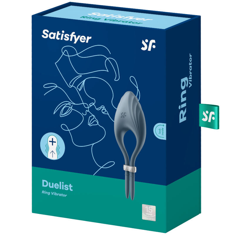 SATISFYER - ANELLO VIBRATORE DUELIST GRIGIO - SATISFYER RING | Lingerie Harness Boutique