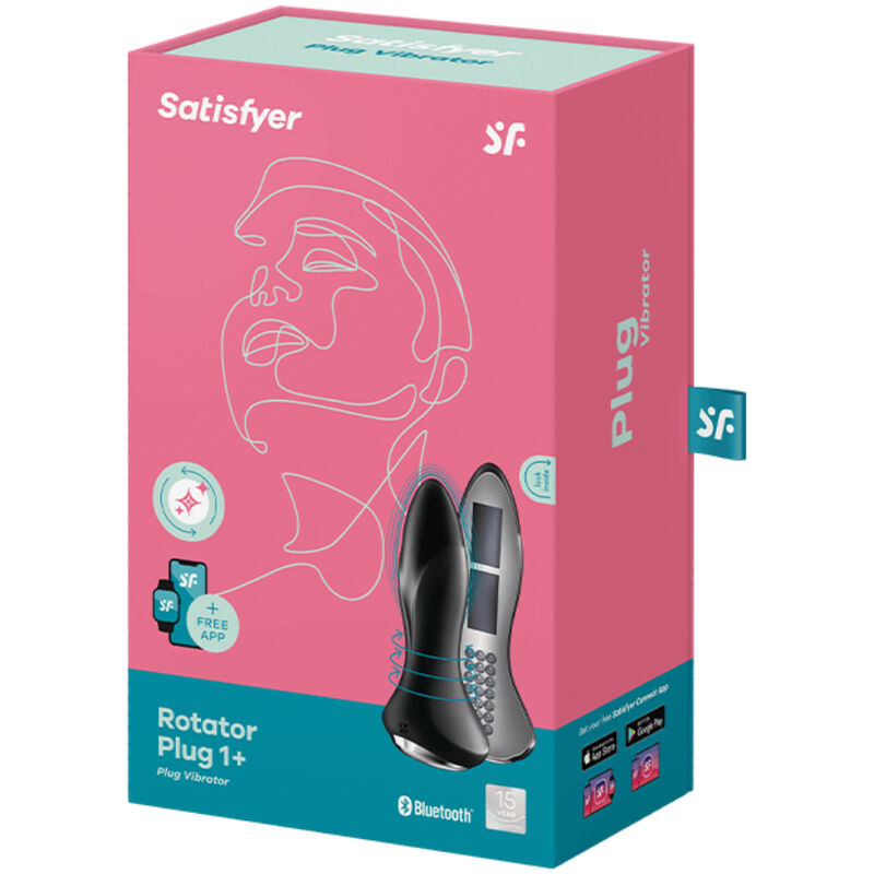 SATISFYER - ROTATOR PLUG 1+ APP VIBRANTE PLUG NERO - SATISFYER CONNECT | Lingerie Harness Boutique