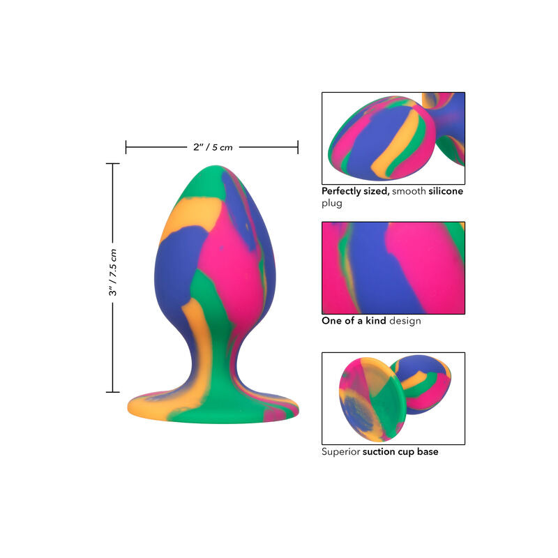 CALEXOTICS - CHEEKY MEDIO TIE-DYE PLUG ANALE - CALEXOTICS | Lingerie Harness Boutique