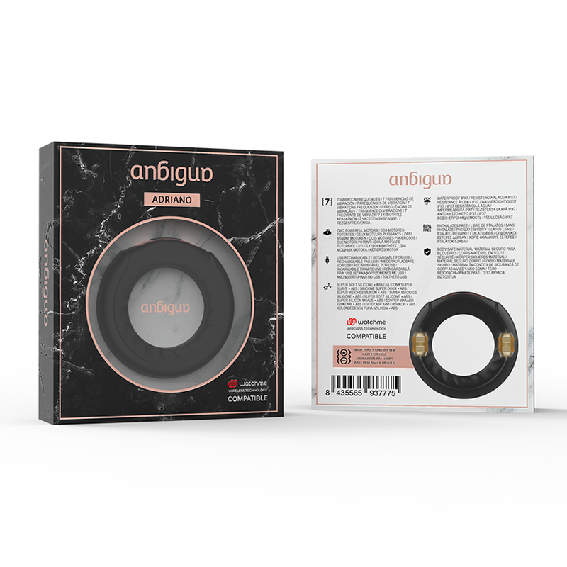 ANBIGUO - ANELLO VIBRANTE ADRIANO COMPATIBILE CON TECNOLOGIA WIRELESS WATCHME - ANBIGUO | Lingerie Harness Boutique