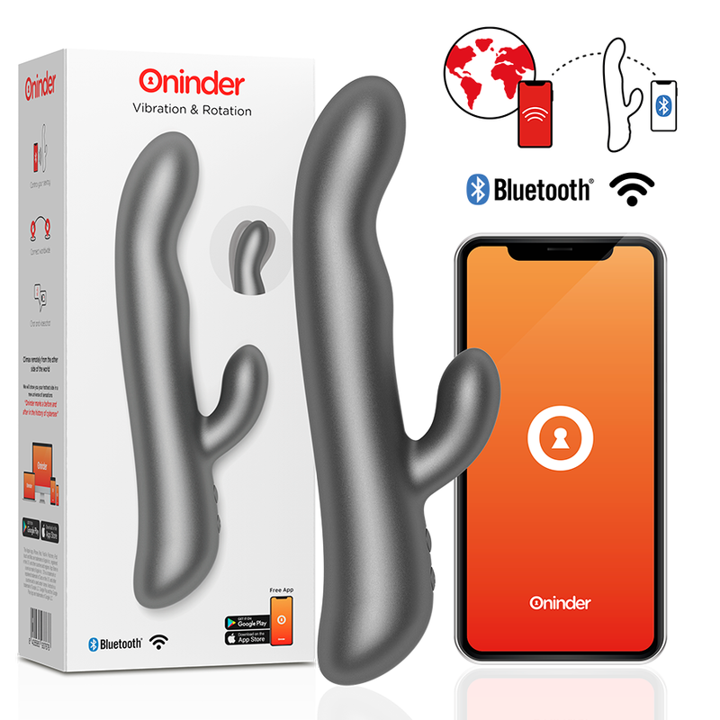 ONINDER - VIBRAZIONE E ROTAZIONE OSLO NERO - APP GRATUITA - ONINDER | Lingerie Harness Boutique