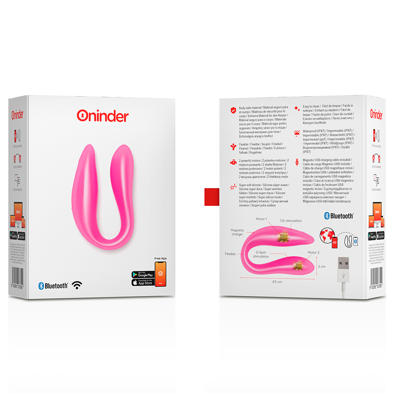 ONINDER - STIMOLATORE DEL PUNTO G E DEL CLITORALE LISBOA ROSA - APP GRATUITA - ONINDER | Lingerie Harness Boutique