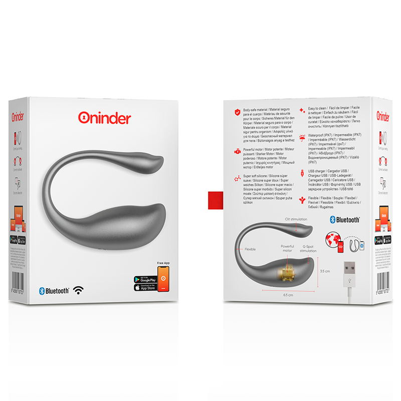ONINDER - UOVO VIBRANTE NAIROBI NERO - APP GRATUITA - ONINDER | Lingerie Harness Boutique