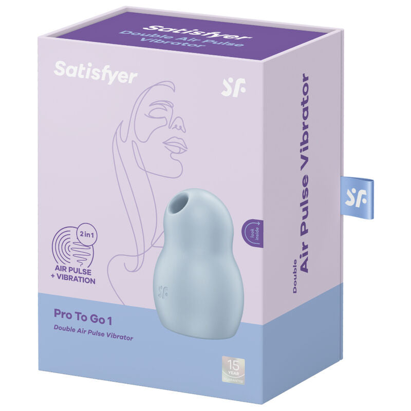 SATISFYER - PRO TO GO 1 DOPPIO STIMOLATORE E VIBRATORE BLU - SATISFYER AIR PULSE | Lingerie Harness Boutique