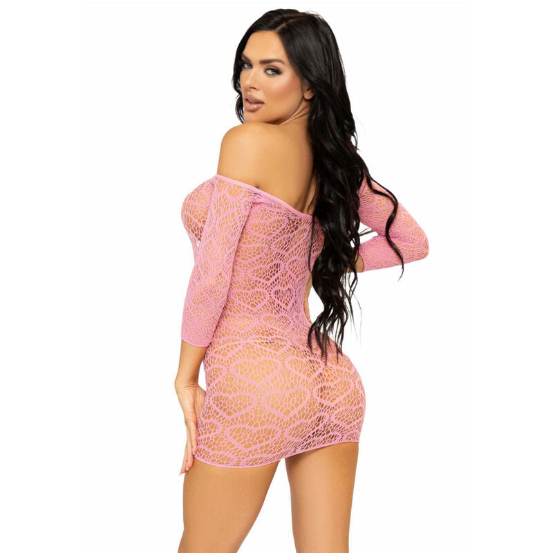 LEG AVENUE - MINIABITOHEART IN RETE TAGLIA UNICA - ROSA - LEG AVENUE DRESSES | Lingerie Harness Boutique