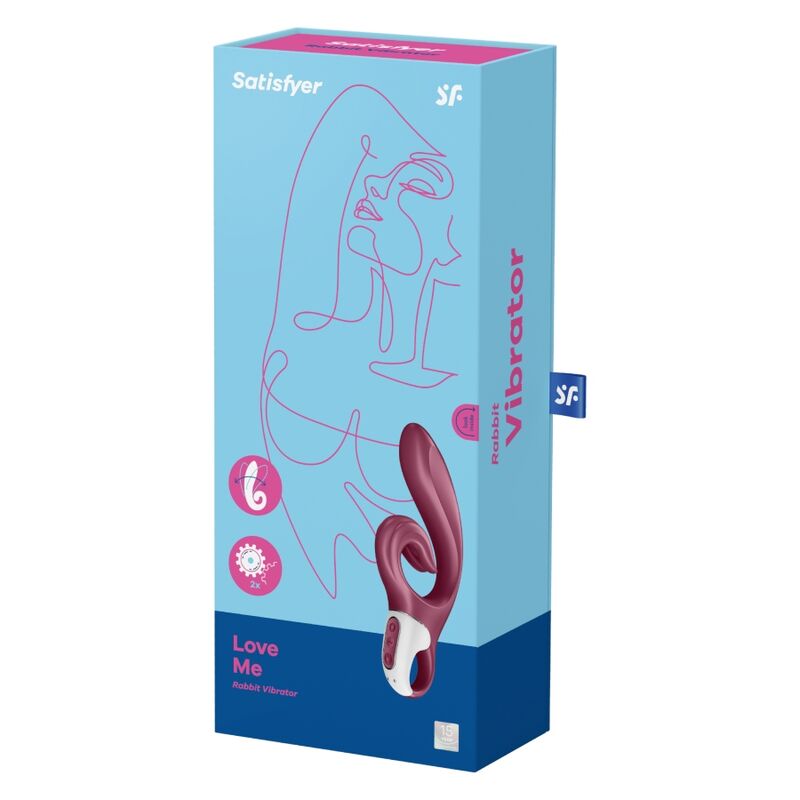SATISFYER - LOVE ME RABBIT VIBRAZIONE ROSSO - SATISFYER VIBRATOR | Lingerie Harness Boutique