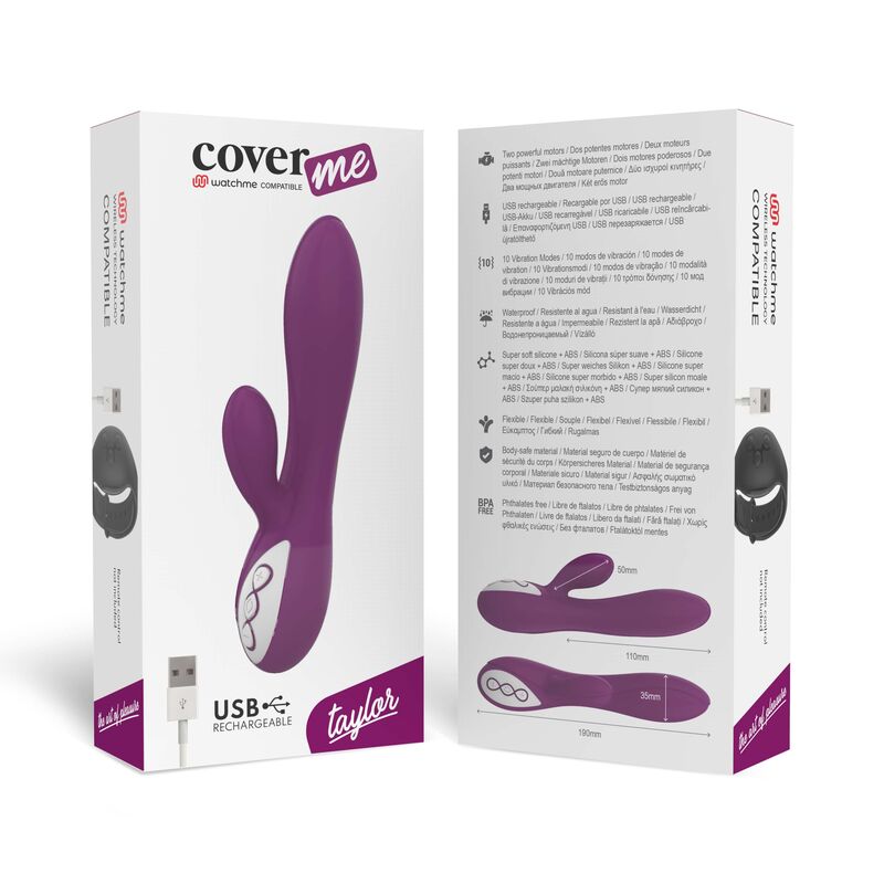 COVERME - VIBRATORE TAYLOR COMPATIBILE CON LA TECNOLOGIA WIRELESS WATCHME - COVERME | Lingerie Harness Boutique