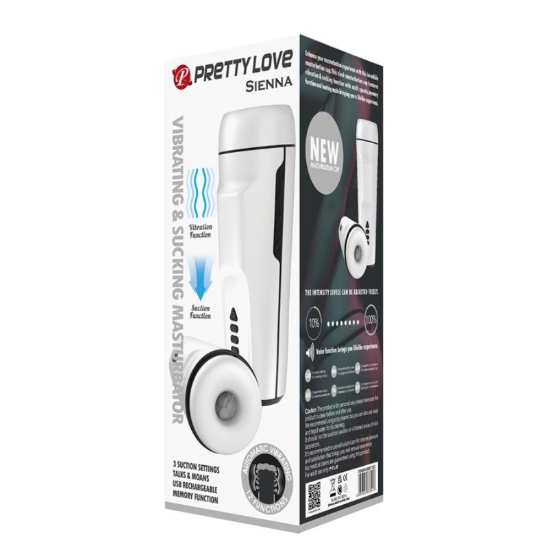 PRETTY LOVE - SIENNA MASTURBATORE MASCHILE VIBRANTE CON VOCE E ASPIRAZIONE - PRETTY LOVE MALE | Lingerie Harness Boutique