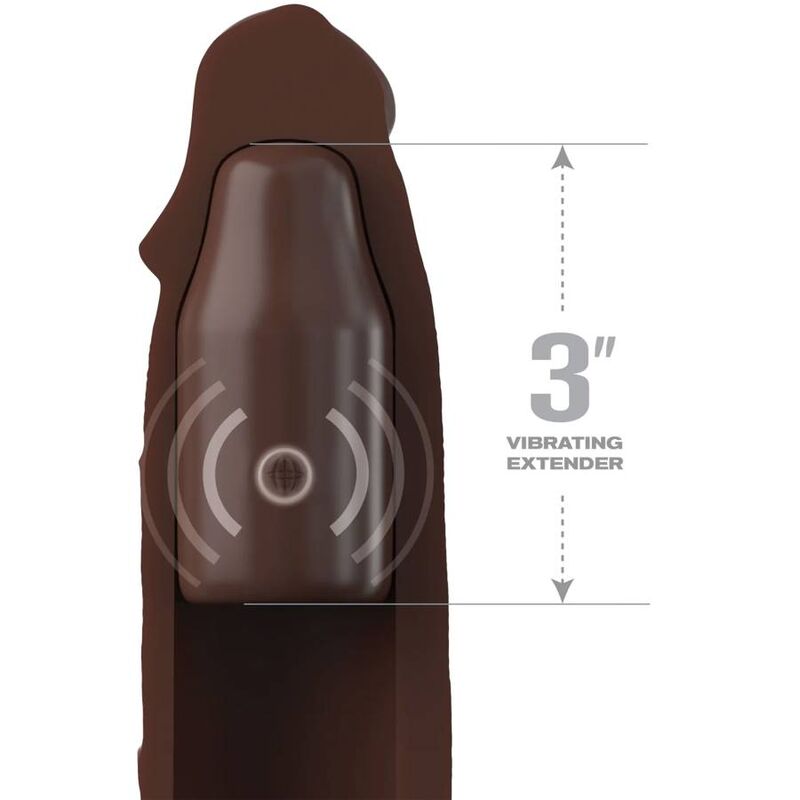 FANTASY X- TENSIONS - PIPEDREAMS MANICOTTO 22,86 CM + 7,62 CM SPINA TELECOMANDO MARRONE - FANTASY X-TENSIONS | Lingerie Harness Boutique