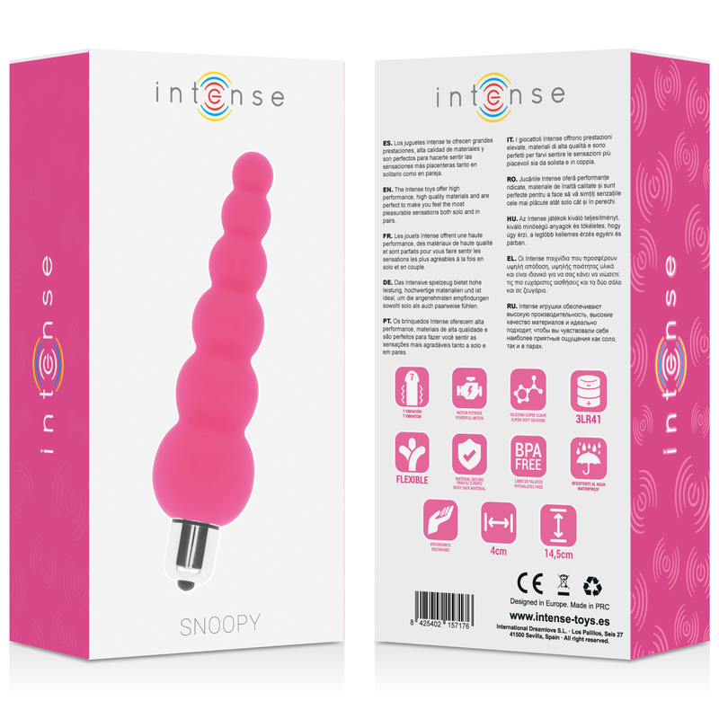 INTENSE - SNOOPY 7 VELOCIT IN SILICONE ROSA INTENSE - INTENSE ANAL TOYS | Lingerie Harness Boutique