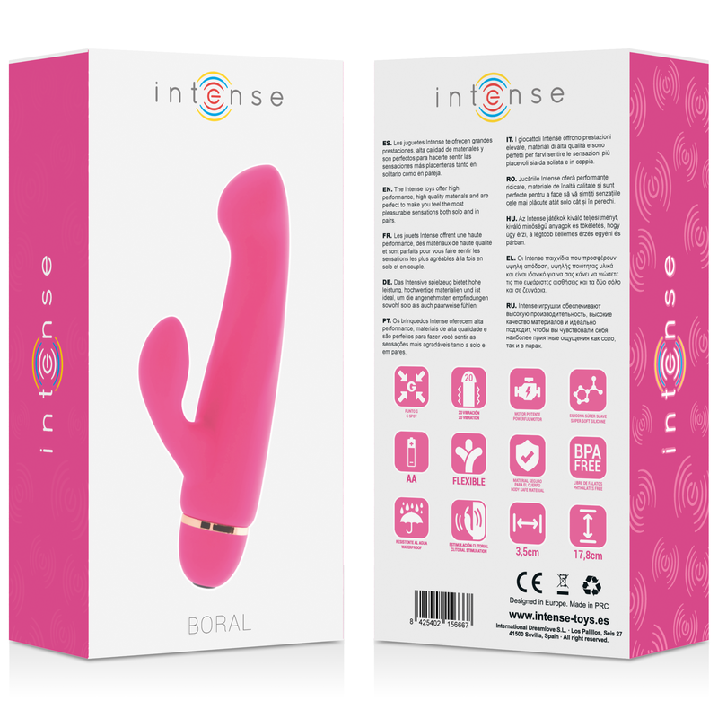 INTENSE - BORAL 20 VELOCIT SILICONE ROSA - INTENSE FUN | Lingerie Harness Boutique