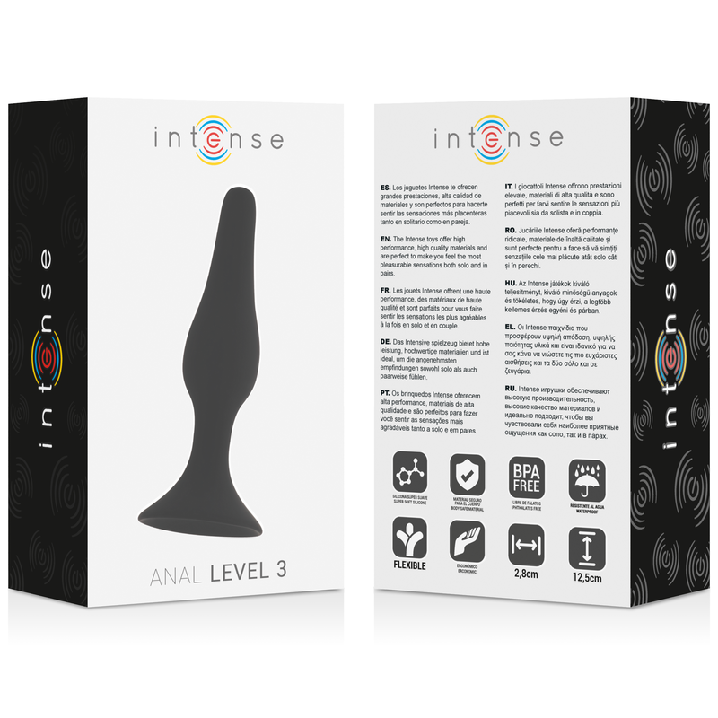 INTENSE - ANALE LIVELLO 3 12,5 CM NERO - INTENSE ANAL TOYS | Lingerie Harness Boutique