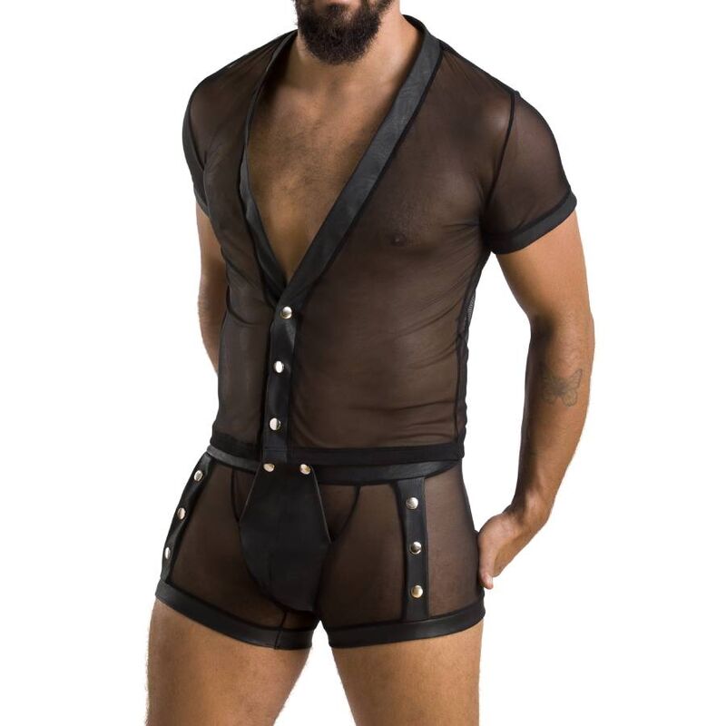 PASSION - 052 SET MICHAEL NERO L/XL - PASSION MEN | Lingerie Harness Boutique