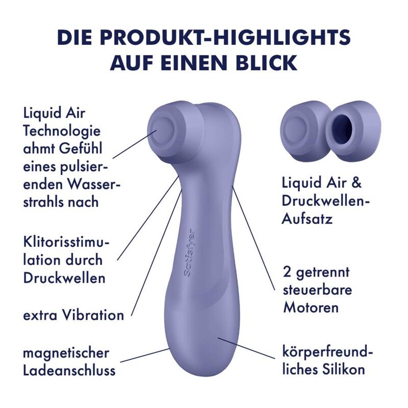 SATISFYER - TECNOLOGIA PRO 2 GENERAZIONE 3 ARIA LIQUIDA LILLA - SATISFYER AIR PULSE | Lingerie Harness Boutique