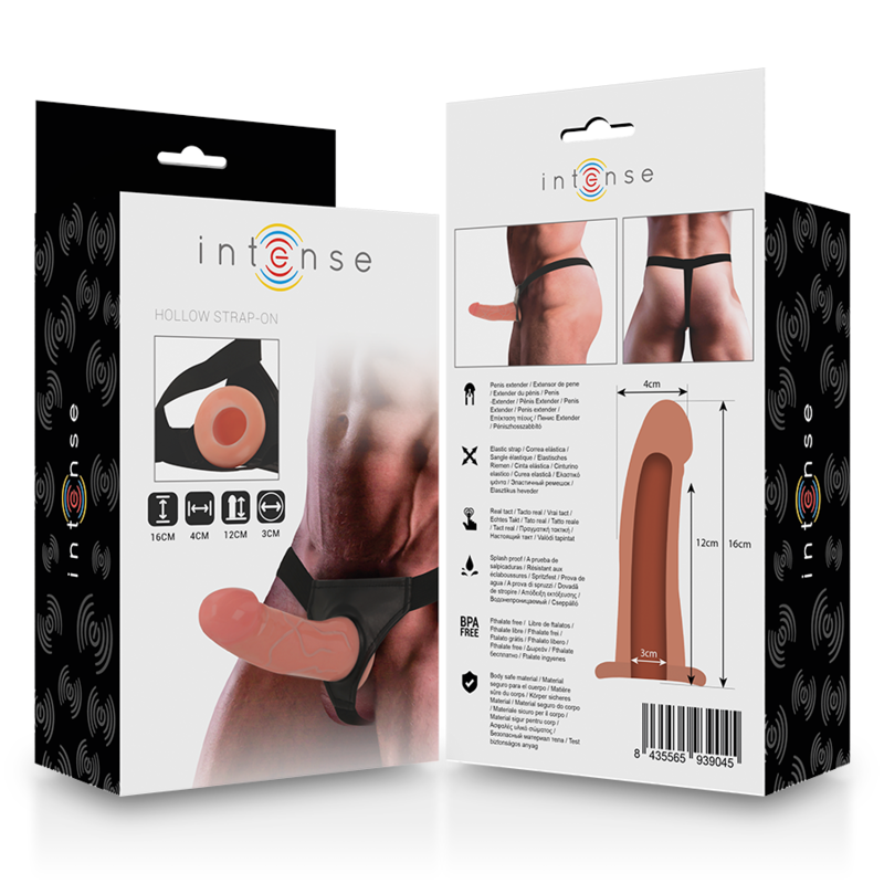 INTENSE - IMBRACATURA CAVA CON DILDO 16 X 3 CM - INTENSE COUPLES TOYS | Lingerie Harness Boutique