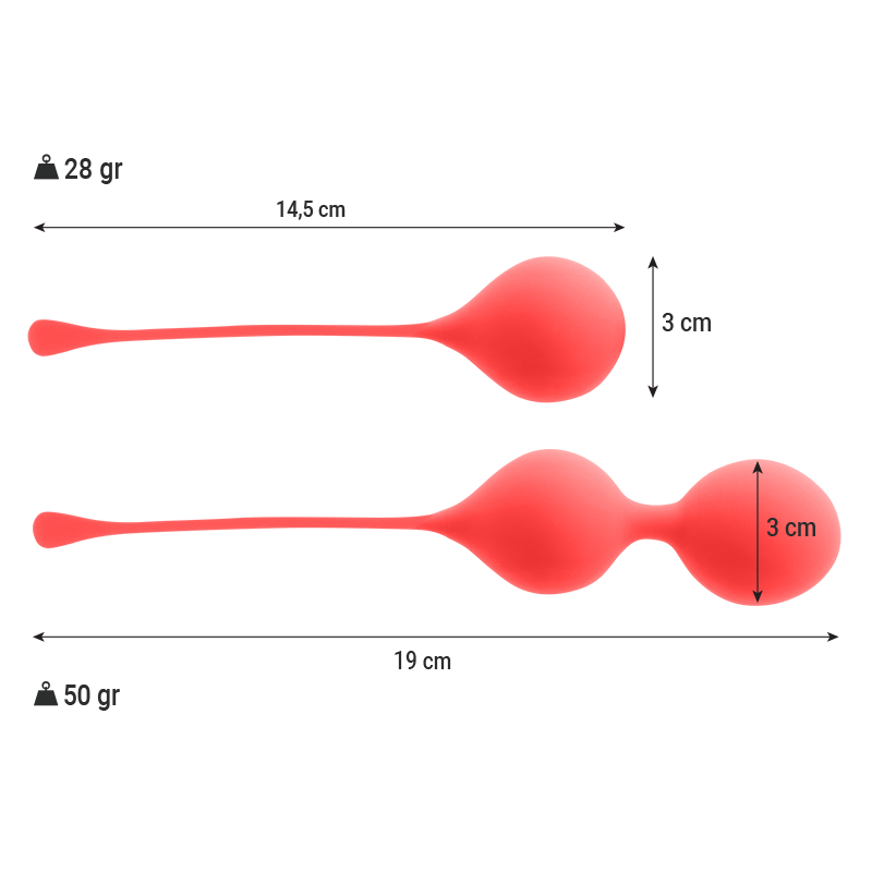 INTENSE - PACK PALLE KEGEL KENDALL ROSSO - INTENSE HEALTH & FUN | Lingerie Harness Boutique