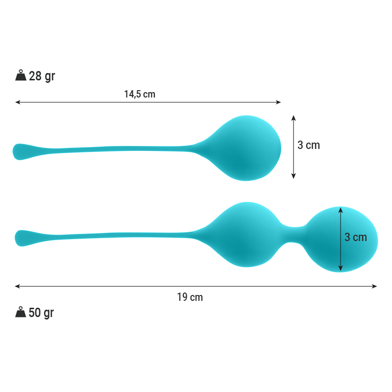 INTENSE - PACK PALLE KEGEL KENDALL BLU - INTENSE HEALTH & FUN | Lingerie Harness Boutique