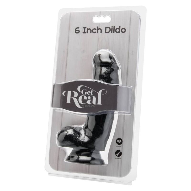 GET REAL - DILDO 12 CM CON SFERE NERO - GET REAL | Lingerie Harness Boutique