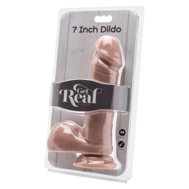 GET REAL - DILDO 18 CM CON PALLE DI PELLE - GET REAL | Lingerie Harness Boutique