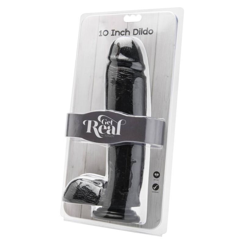 GET REAL - DILDO 25,5 CM CON SFERE NERO - GET REAL | Lingerie Harness Boutique