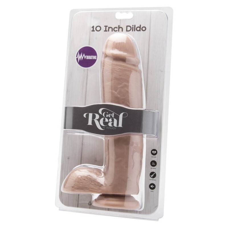 GET REAL - DILDO 25,5 CM CON VIBRATORE PER SFERE - GET REAL | Lingerie Harness Boutique