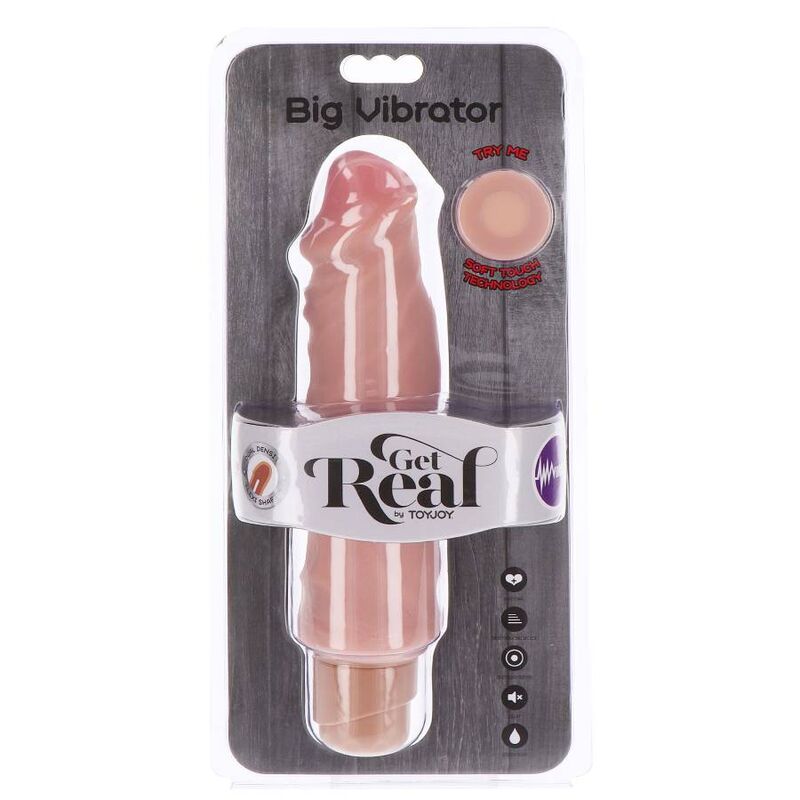 GET REAL - VIBRATORE GRANDE A DOPPIA DENSIT 20,5 CM PELLE - GET REAL | Lingerie Harness Boutique
