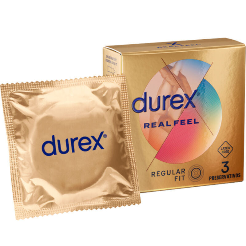 DUREX - PRESERVATIVI REAL FEEL 3 UNITÀ - DUREX CONDOMS | Lingerie Harness Boutique