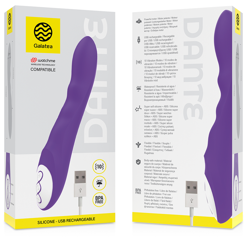 GALATEA - VIBRATORE DANTE LILLA COMPATIBILE CON TECNOLOGIA WIRELESS WATCHME - GALATEA | Lingerie Harness Boutique