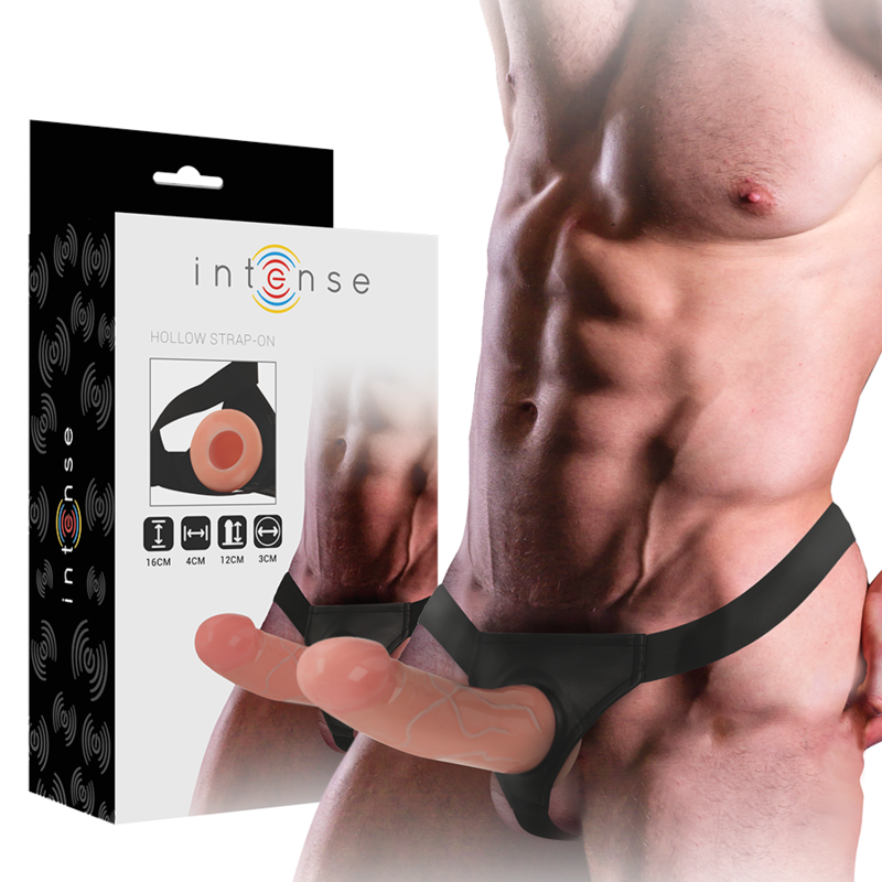 INTENSE - IMBRACATURA CAVA CON DILDO 16 X 3 CM - INTENSE COUPLES TOYS | Lingerie Harness Boutique
